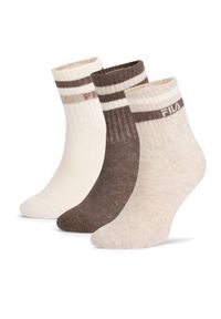 Fila Zestaw 3 par niskich skarpet dziecięcych F8207-AW24 (3-pack) Écru. Materiał: bawełna