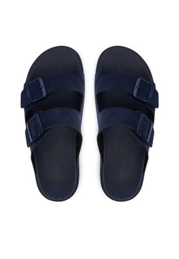 BOSS Klapki Surfley Sand MF 50563157 Granatowy. Kolor: niebieski. Materiał: skóra