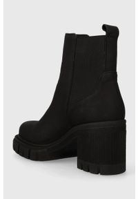 Charles Footwear sztyblety skórzane Sophie damskie kolor czarny na słupku Sophie.Boots.Black. Kolor: czarny. Materiał: skóra. Obcas: na słupku. Wysokość obcasa: średni #5