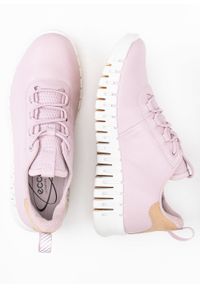 ecco - Sneakersy damskie różówe ECCO GRUUV W SNEAKER. Zapięcie: pasek. Kolor: różowy. Materiał: materiał, skóra, guma #3