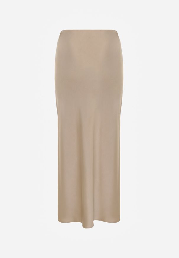 Renee - Beżowa Satynowa Spódnica Maxi High Waist Formia. Stan: podwyższony. Kolor: beżowy. Materiał: satyna
