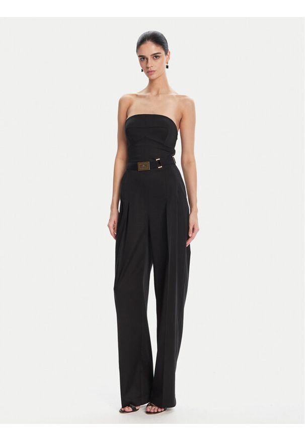 Elisabetta Franchi Kombinezon TU05152E2 110 Czarny Regular Fit. Kolor: czarny. Materiał: syntetyk