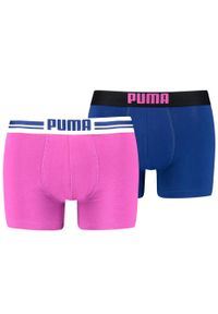 Bokserki treningowe męskie Puma Placed Logo Boxer 2 pack. Kolor: wielokolorowy