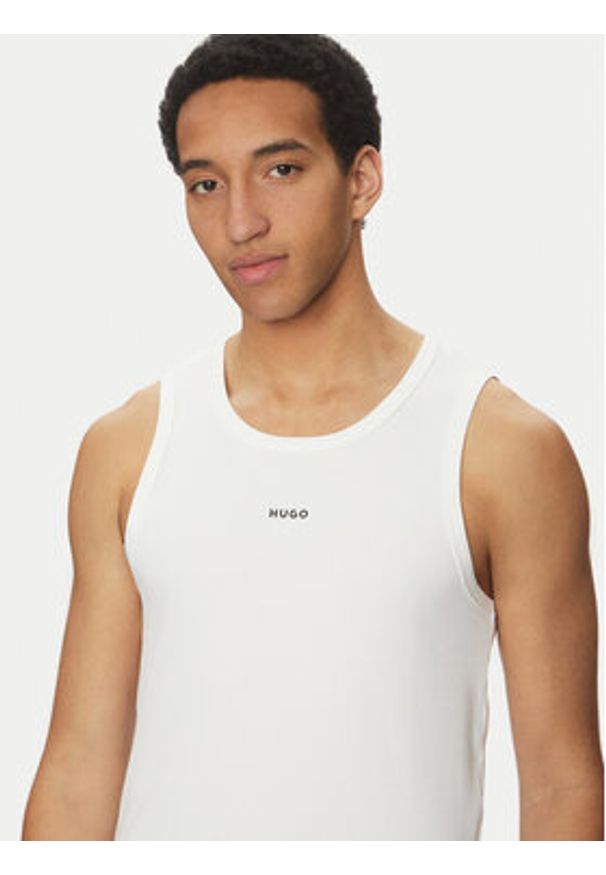 Hugo - HUGO Tank top Dapota 50542089 Biały Slim Fit. Kolor: biały. Materiał: bawełna
