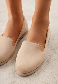 Born2be - Ciemnobeżowe Balerinki w Stylu Mokasynów Semirae. Okazja: na spacer, na co dzień, na spotkanie biznesowe, do pracy. Kolor: beżowy. Materiał: jeans. Styl: casual, biznesowy, elegancki, klasyczny #6