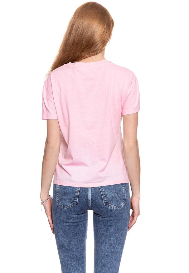 Wrangler - WRANGLER T SHIRT DAMSKI SUMMER TEE ROSE SHADOW W7366EVS8 112130998. Wzór: napisy