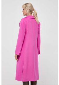 MAX&Co. płaszcz wełniany kolor różowy przejściowy niezapinany. Okazja: na co dzień. Kolor: różowy. Materiał: wełna. Styl: casual, klasyczny #2
