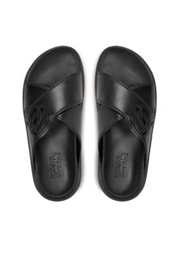 Karl Lagerfeld - KARL LAGERFELD Klapki KL62504 Czarny. Kolor: czarny. Materiał: skóra