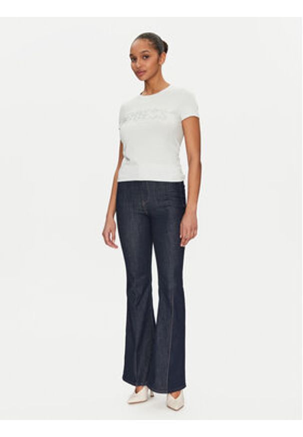 Guess T-Shirt W5GI04 J1314 Błękitny Slim Fit. Kolor: niebieski. Materiał: bawełna