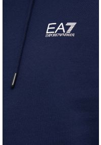 EA7 Emporio Armani bluza bawełniana 3LPM61.PJEQZ męska kolor granatowy z kapturem gładka. Okazja: na co dzień. Typ kołnierza: kaptur. Kolor: niebieski. Materiał: bawełna. Wzór: gładki. Styl: casual #2