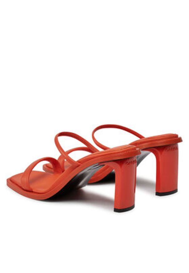 Calvin Klein Klapki Padded Curved Stil Slide 70 HW0HW01992 Czerwony. Kolor: czerwony. Materiał: skóra