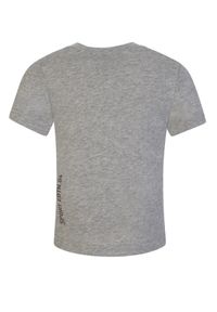 DSQUARED2 KIDS - Szara koszulka z czarnym logo 0-3 lata. Kolor: szary. Materiał: bawełna. Wzór: nadruk, aplikacja, napisy. Sezon: lato