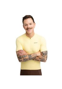 SIROKO - Męska koszulka kolarska gravel z krótkim suwakiem pod szyją Kolarstwo Siroko. Kolor: żółty. Materiał: materiał. Długość rękawa: krótki rękaw. Długość: krótkie. Sport: kolarstwo #1