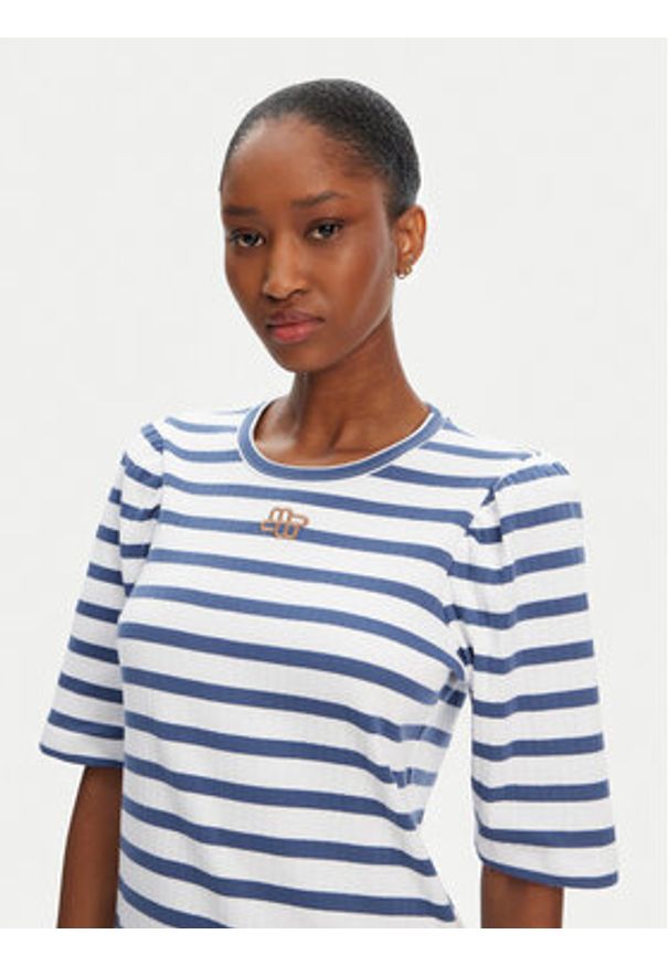 Munthe T-Shirt Parsa 252110025264 Niebieski Regular Fit. Kolor: niebieski. Materiał: bawełna