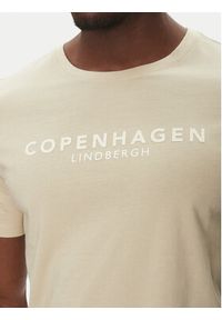 Lindbergh T-Shirt 30-400200 Beżowy Relaxed Fit. Kolor: beżowy. Materiał: bawełna #3