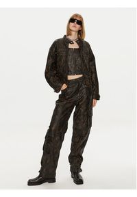 GESTUZ - Gestuz Kurtka skórzana Linera 10909473 Brązowy Loose Fit. Kolor: brązowy. Materiał: skóra #4