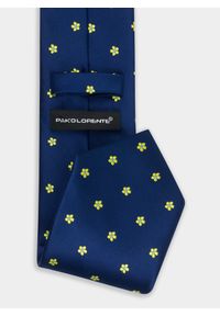 Pako Lorente - Granatowy krawat męski w żółte kwiatki P22SF-KX-018-G-0. Kolor: żółty, niebieski, wielokolorowy. Materiał: poliester. Wzór: kwiaty #3