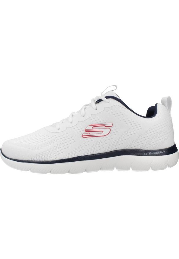 skechers - Kapcie SKECHERS SUMMITS Biały. Kolor: biały. Materiał: tkanina. Model: Skechers Sport. Sport: turystyka piesza
