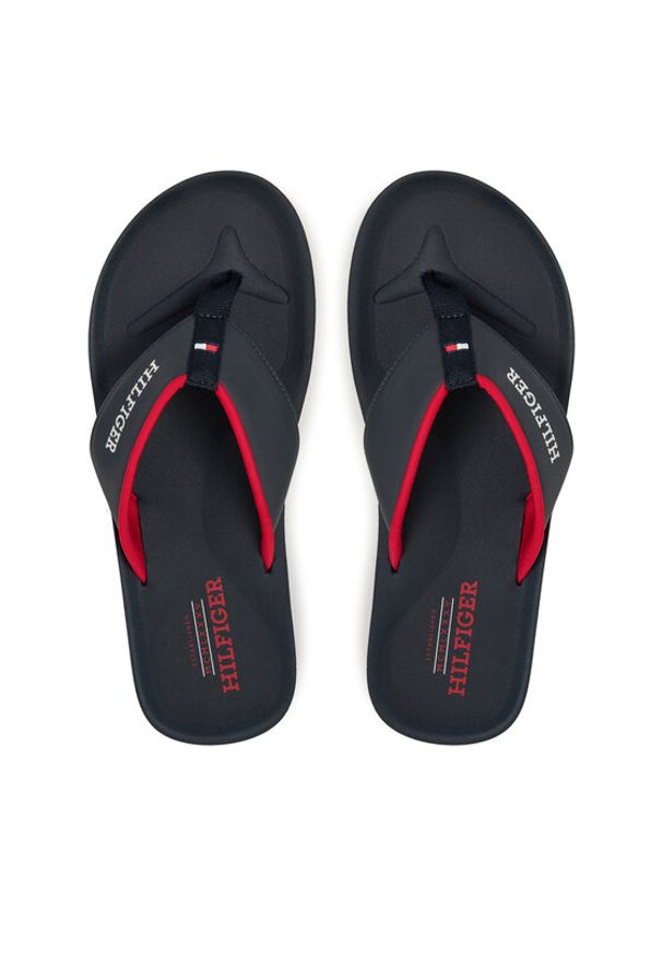 TOMMY HILFIGER - Tommy Hilfiger Japonki Padded Comfort Hilfiger B Sandal FM0FM05440 Granatowy. Kolor: niebieski. Materiał: skóra