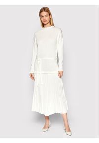 Rinascimento Sukienka dzianinowa CFM0010543003 Biały Relaxed Fit. Kolor: biały. Materiał: syntetyk