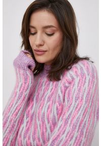 only - Only Sweter damski kolor różowy. Kolor: różowy. Materiał: dzianina. Długość rękawa: raglanowy rękaw #4
