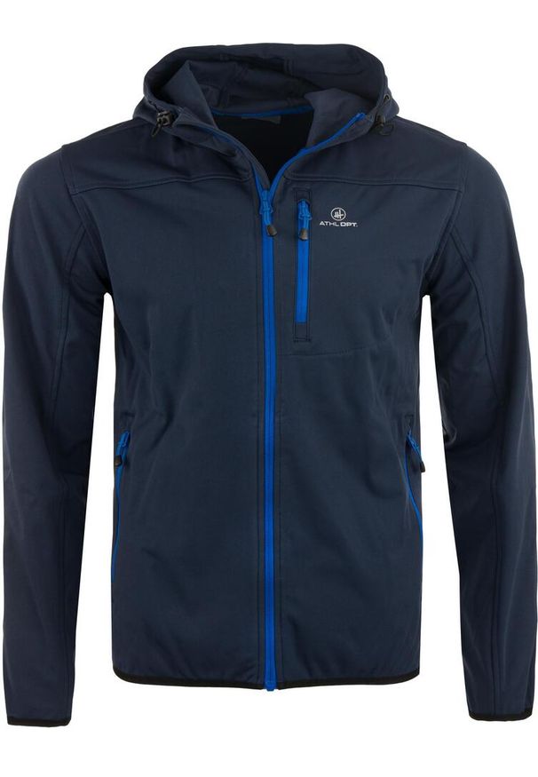 ZUMBA WEAR - Męska Kurtka Softshell Athl. DPT Agar Granatowa 2XL Wodoodporna. Kolor: niebieski. Materiał: softshell. Sport: turystyka piesza