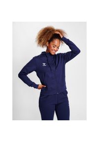Kurtka dresowa z kapturem damska Hummel Go 2.0. Typ kołnierza: kaptur. Kolor: niebieski. Materiał: dresówka. Sport: fitness #1