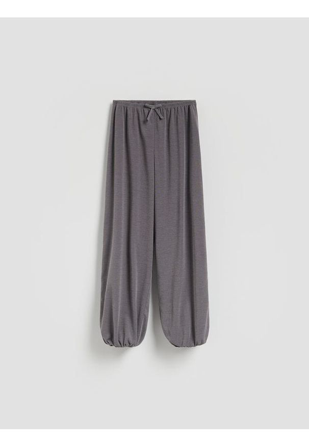 Reserved - Luźne spodnie z wiskozą - ciemnoszary. Kolor: szary. Materiał: wiskoza