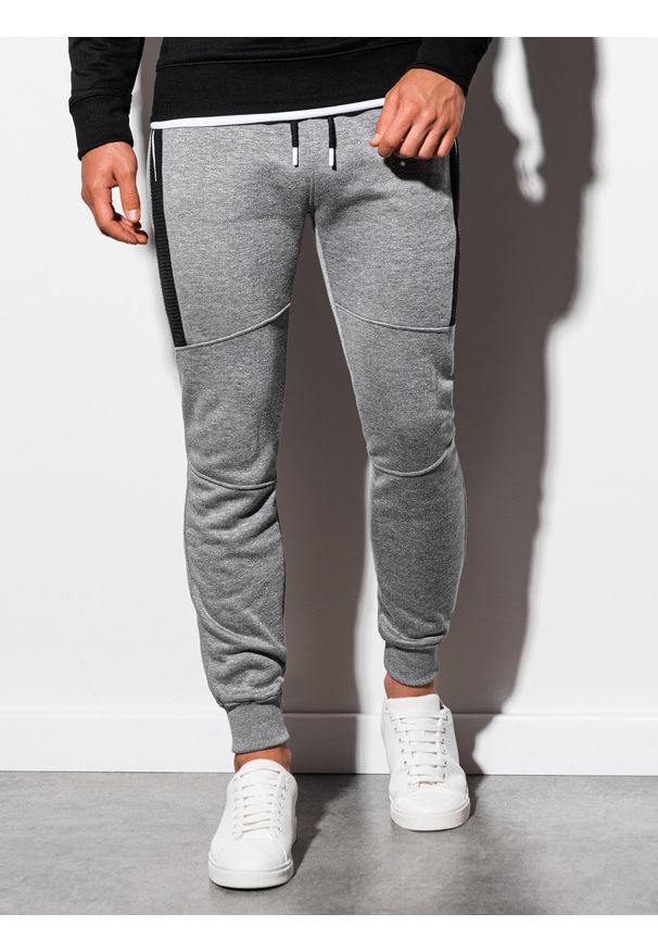 Szare spodnie Ombre Clothing melanż