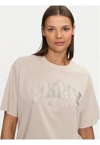 DKNY Sport T-Shirt DP4T9812 Écru Regular Fit. Materiał: bawełna. Styl: sportowy #3