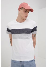 Tom Tailor t-shirt bawełniany kolor biały wzorzysty. Kolor: biały. Materiał: bawełna