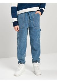 Sinsay - Jeansy jogger oversize - niebieski. Kolor: niebieski