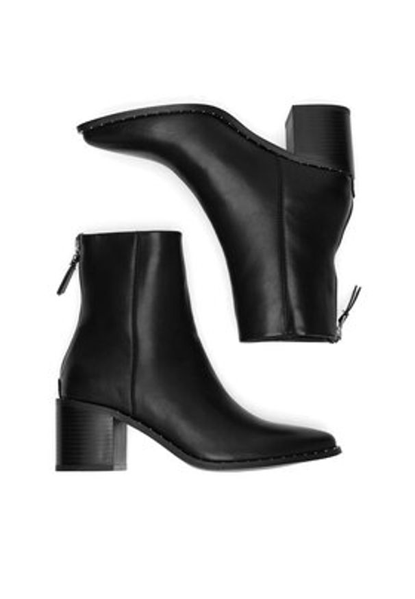 DeeZee Botki HY17367-1 Czarny. Kolor: czarny. Materiał: skóra