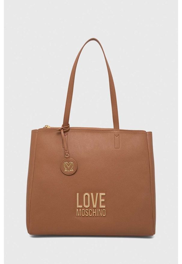 Love Moschino torebka kolor brązowy. Kolor: brązowy. Rodzaj torebki: na ramię