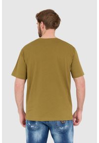Balmain - BALMAIN Zielony t-shirt męski z drukowanym białym logo, Rozmiar 2XL. Kolor: zielony #6