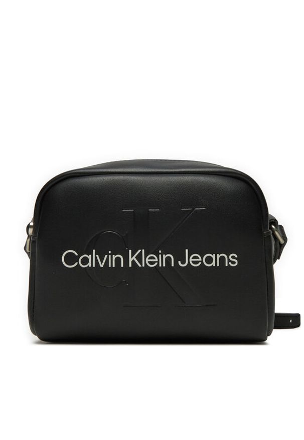 Calvin Klein Jeans Torebka Sculpted Camera Bag18 Mono K60K612220 Czarny. Kolor: czarny. Materiał: skórzane