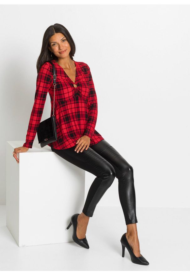 bonprix - Shirt. Kolor: czerwony. Styl: elegancki