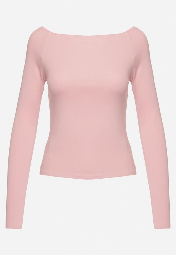 Born2be - Różowa Bawełniana Bluzka z Otworem na Kciuk Terwiwi. Kolor: różowy. Materiał: bawełna. Długość rękawa: długi rękaw. Długość: długie