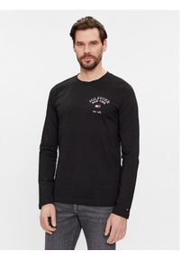 TOMMY HILFIGER - Tommy Hilfiger Longsleeve Arch Varsity MW0MW34252 Czarny Regular Fit. Kolor: czarny. Materiał: bawełna. Długość rękawa: długi rękaw