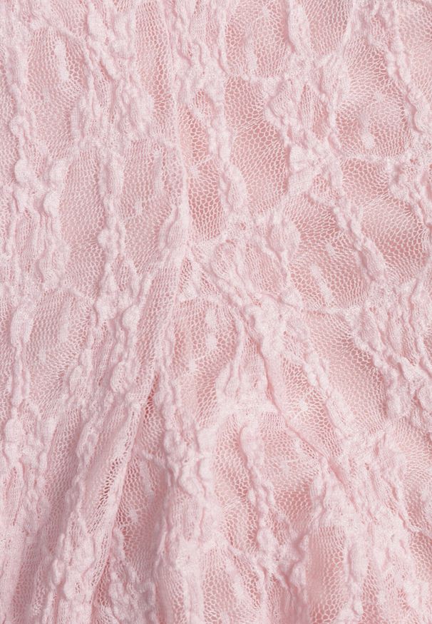 Born2be - Różowa Sukienka Koronkowa z Rozkloszowanymi Rękawami Cinatea. Okazja: na co dzień. Typ kołnierza: kokarda. Kolor: różowy. Materiał: koronka. Typ sukienki: proste. Styl: casual