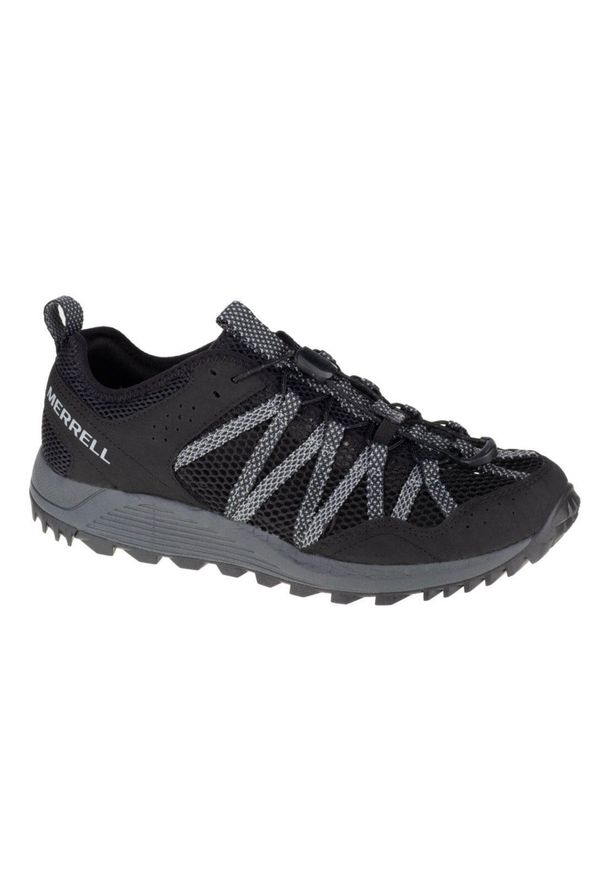 Buty do chodzenia męskie Merrell Wildwood Aerosport. Kolor: wielokolorowy, szary, czarny, brązowy. Materiał: materiał, syntetyk, tkanina. Szerokość cholewki: normalna. Sport: turystyka piesza