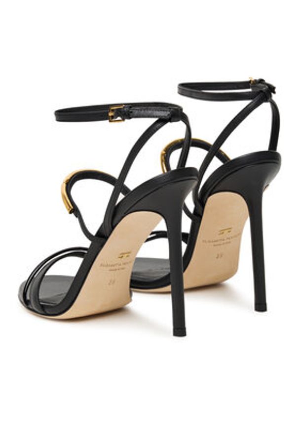 Elisabetta Franchi Sandały SA-14C-57E2-V620 Czarny. Kolor: czarny. Materiał: skóra