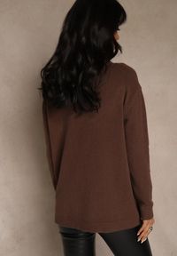 Renee - Brązowy Golf o Fasonie Klasycznego Swetra z Domieszką Kaszmiru Rorilaine. Okazja: na co dzień. Typ kołnierza: golf. Kolor: brązowy. Materiał: kaszmir. Długość rękawa: długi rękaw. Długość: długie. Wzór: aplikacja. Styl: klasyczny #2