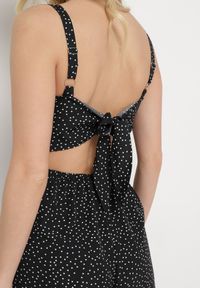 Born2be - Czarny Kombinezon Aereira. Okazja: na co dzień, na imprezę. Kolor: czarny. Długość rękawa: na ramiączkach. Długość: długie. Wzór: aplikacja, kropki. Sezon: lato. Styl: casual #3