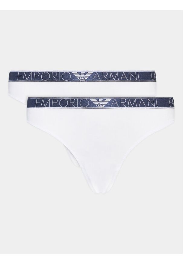 Emporio Armani Underwear Komplet 2 par stringów 163333 3R221 00010 Biały. Kolor: biały. Materiał: wiskoza