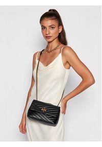 Tory Burch Torebka Kira Chevron Small Convertible 90452 Czarny. Kolor: czarny. Materiał: skórzane #4