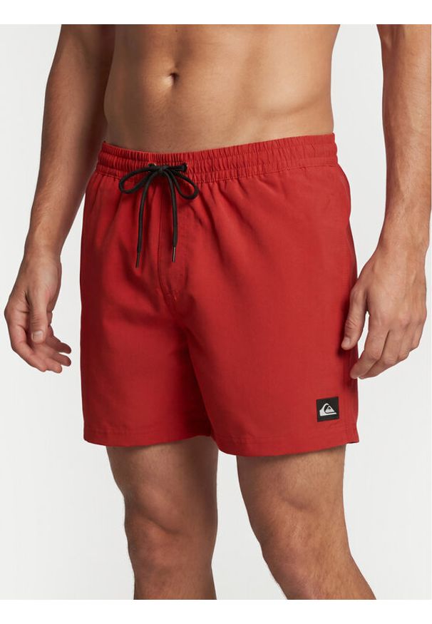 Quiksilver Szorty kąpielowe Everyday Solid Volley 15 EQYJV04120 Czerwony Regular Fit. Kolor: czerwony. Materiał: syntetyk