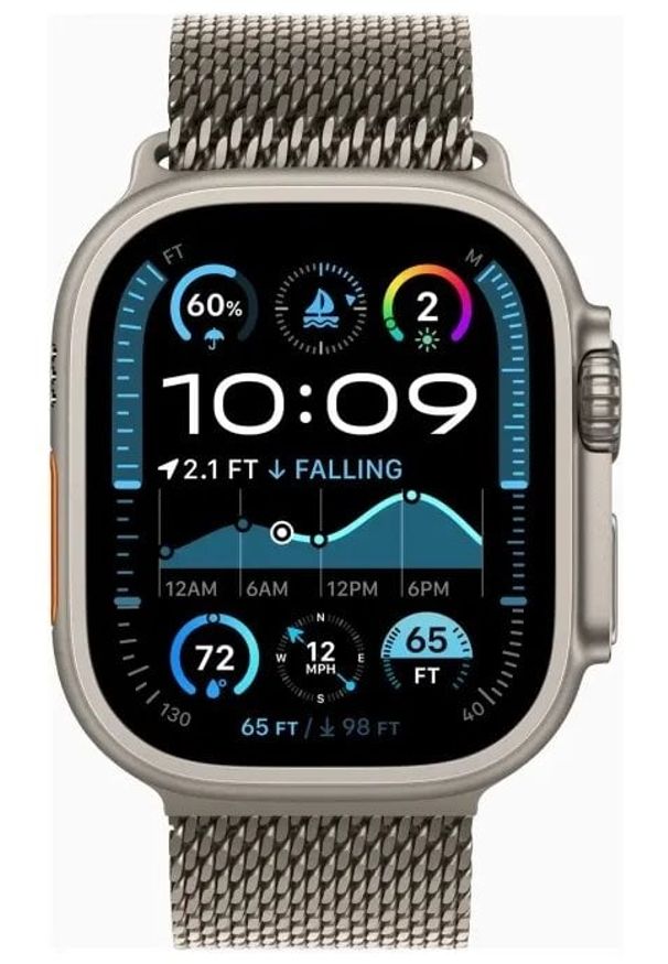 APPLE - Išmanusis laikrodis Apple Watch Ultra 2 GPS + Cellular 49mm Natural Titanium Case with Natural Titanium Milanese Loop - L