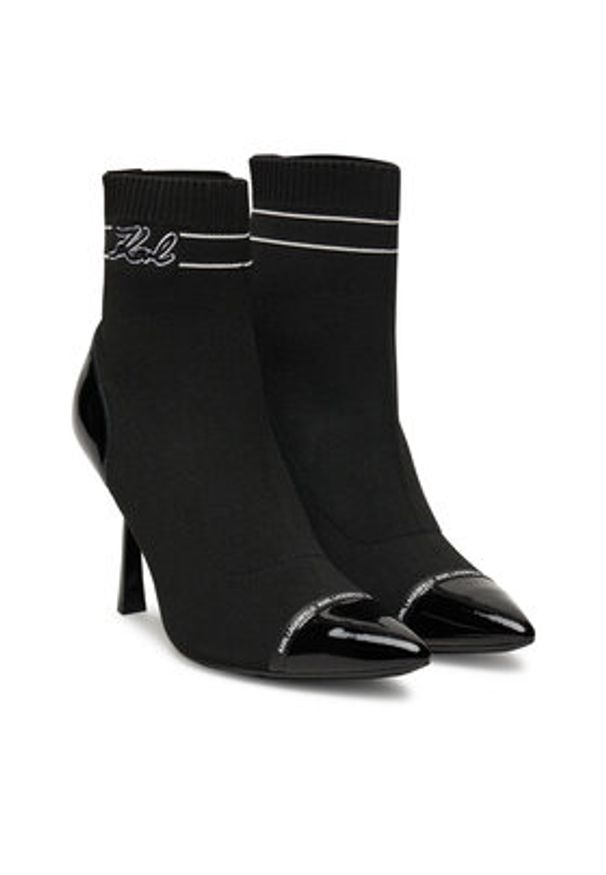 Karl Lagerfeld - KARL LAGERFELD Botki Pandara KL31357 Czarny. Kolor: czarny. Materiał: materiał