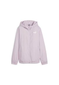 Kurtka uniwersalna damska Puma Ess Solid Windbreaker. Typ kołnierza: kaptur. Kolor: fioletowy. Materiał: syntetyk